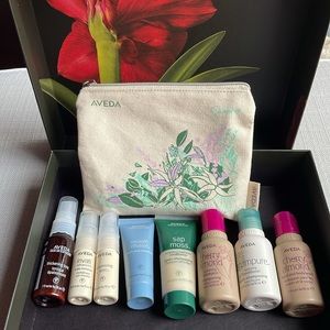 Aveda travel bundle with canvas pouch and box